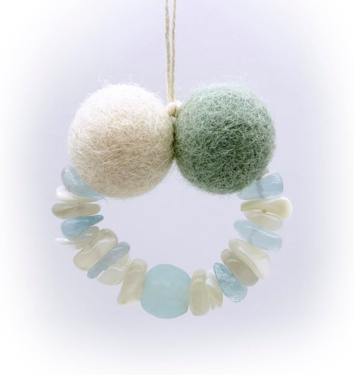 Felt Wool Ball, Natural Gemstones, Shells Diffuser, Essential Oil Diffuser, Car Air Freshener, hanging, Aromatherapy Closet Sachet, Clip Air Freshener For Vent And Interior Decor
