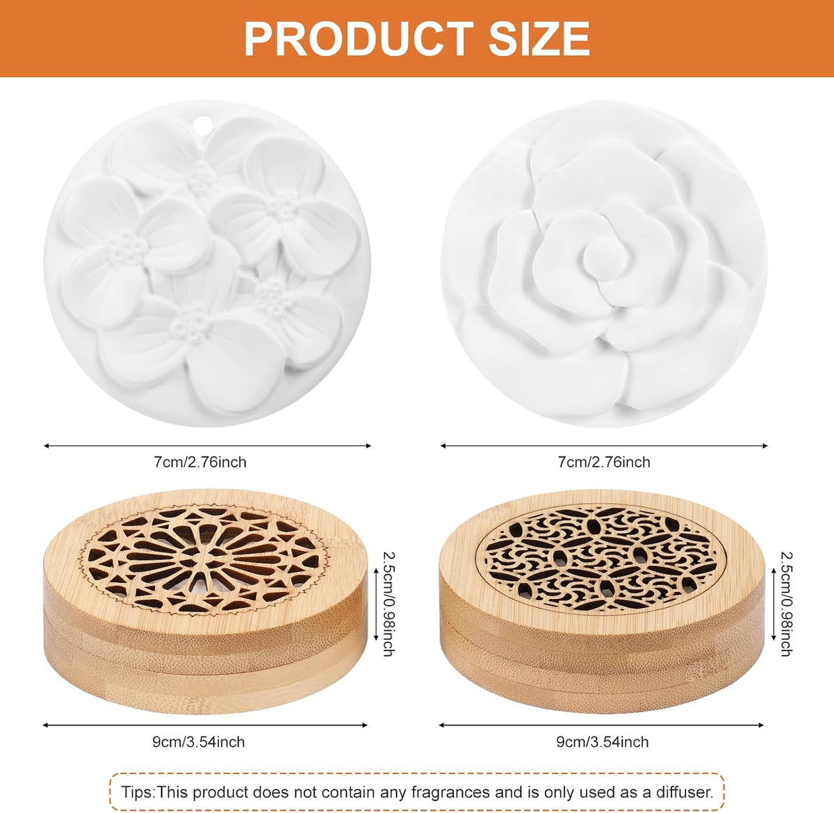 2 Pcs Essential Oil Diffuser Stone, Diffuser for Essential Oils Great for Decorating at Home, Office or Car, and Gift-Giving