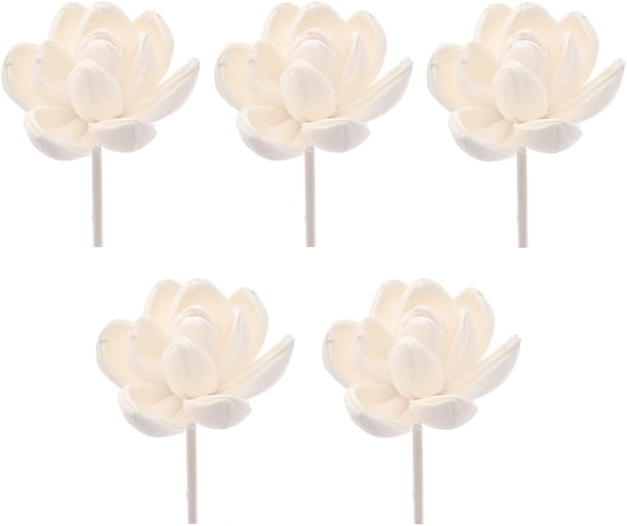 5PCS Flower Diffuser Stick, Wood Chinese Rose Flower Rattan Reed, Rattan Rose Diffuser Stick, No Fire Aroma Diffuser Tool, Essential Oil Aroma Diffuser Flower Stick