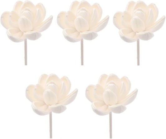 5PCS Flower Diffuser Stick, Wood Chinese Rose Flower Rattan Reed, Rattan Rose Diffuser Stick, No Fire Aroma Diffuser Tool, Essential Oil Aroma Diffuser Flower Stick
