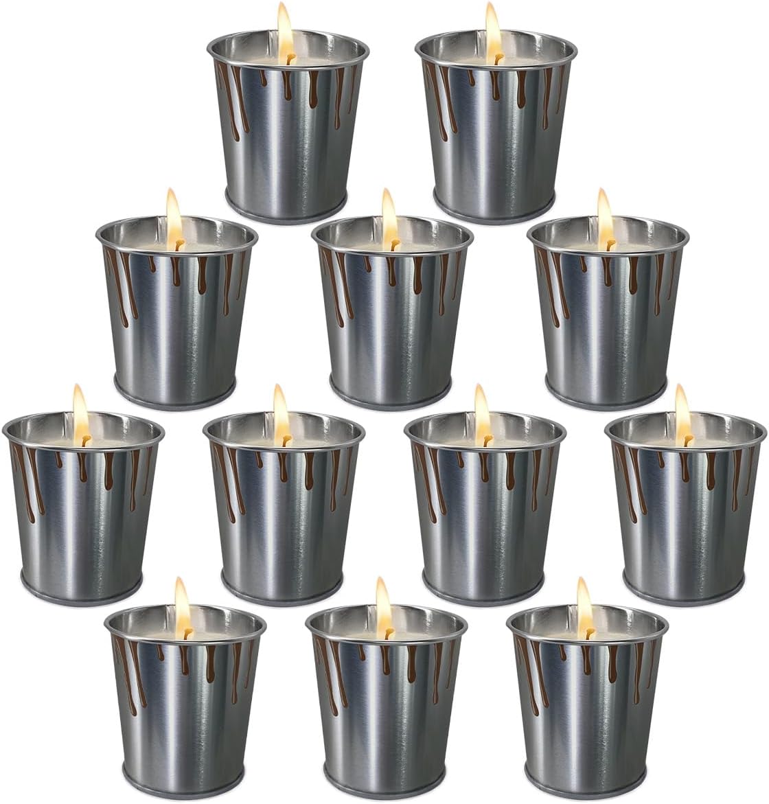 Summer Outdoor citronella Candles Made of Pure Lemongrass Essential Oil and Natural Soy Wax, Long-Lasting Burning, Indoor Bedroom, Kitchen, Garden, Terrace, Balcony, Camping (12 Packs)
