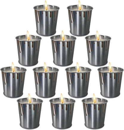 Summer Outdoor citronella Candles Made of Pure Lemongrass Essential Oil and Natural Soy Wax, Long-Lasting Burning, Indoor Bedroom, Kitchen, Garden, Terrace, Balcony, Camping (12 Packs)