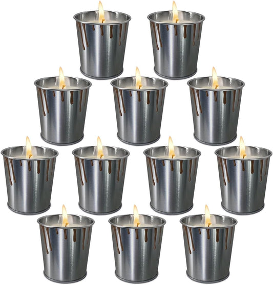 Summer Outdoor citronella Candles Made of Pure Lemongrass Essential Oil and Natural Soy Wax, Long-Lasting Burning, Indoor Bedroom, Kitchen, Garden, Terrace, Balcony, Camping (12 Packs)