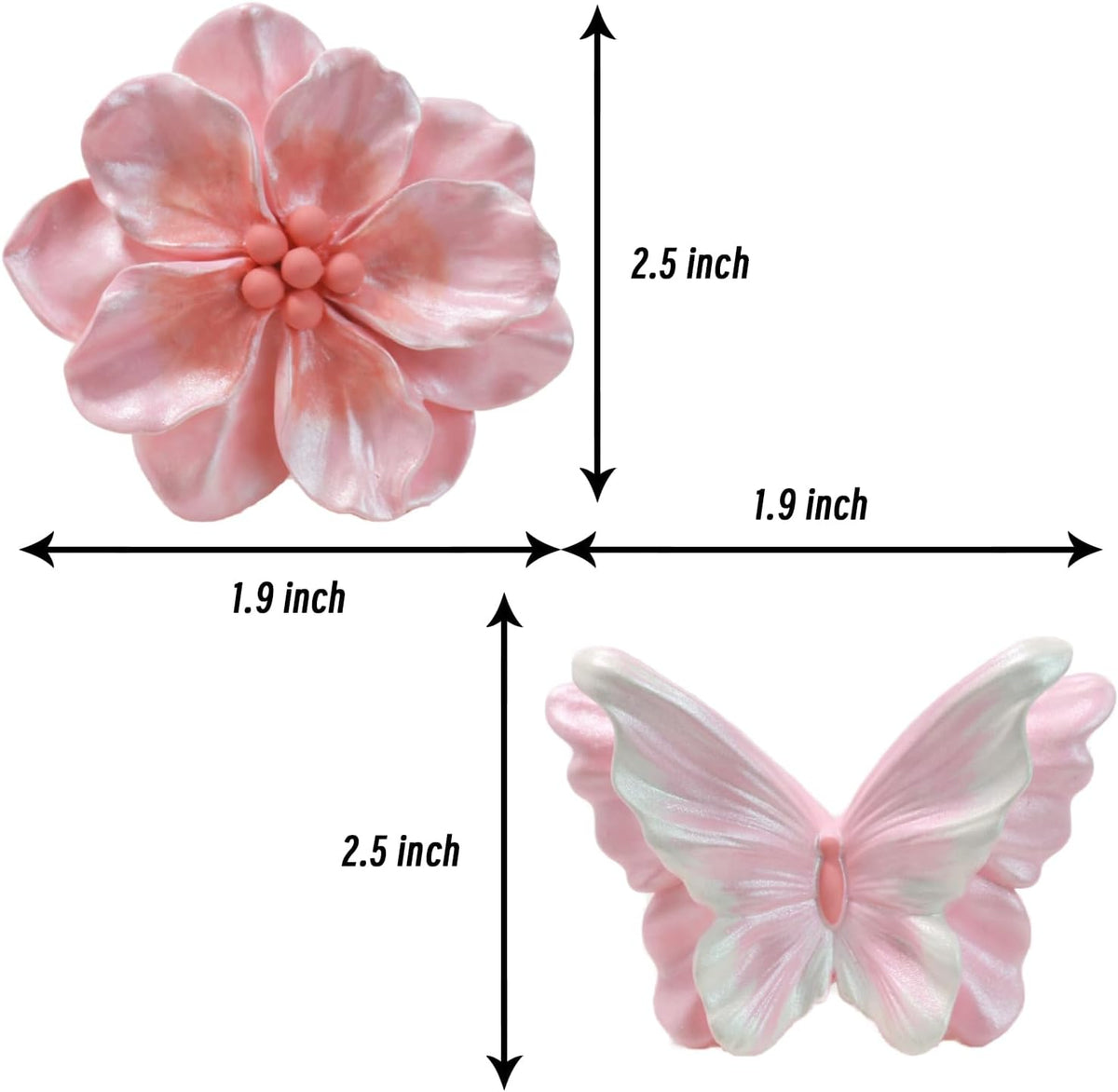 2 PCS Butterfly and Flower Diffuser Stone Air Vent Clip Accessories,Air Conditioner Vent Clip,Car Air Freshener,Dashboard Accessories,Car Interior Decoration for Woman(Pink,Jasmine)
