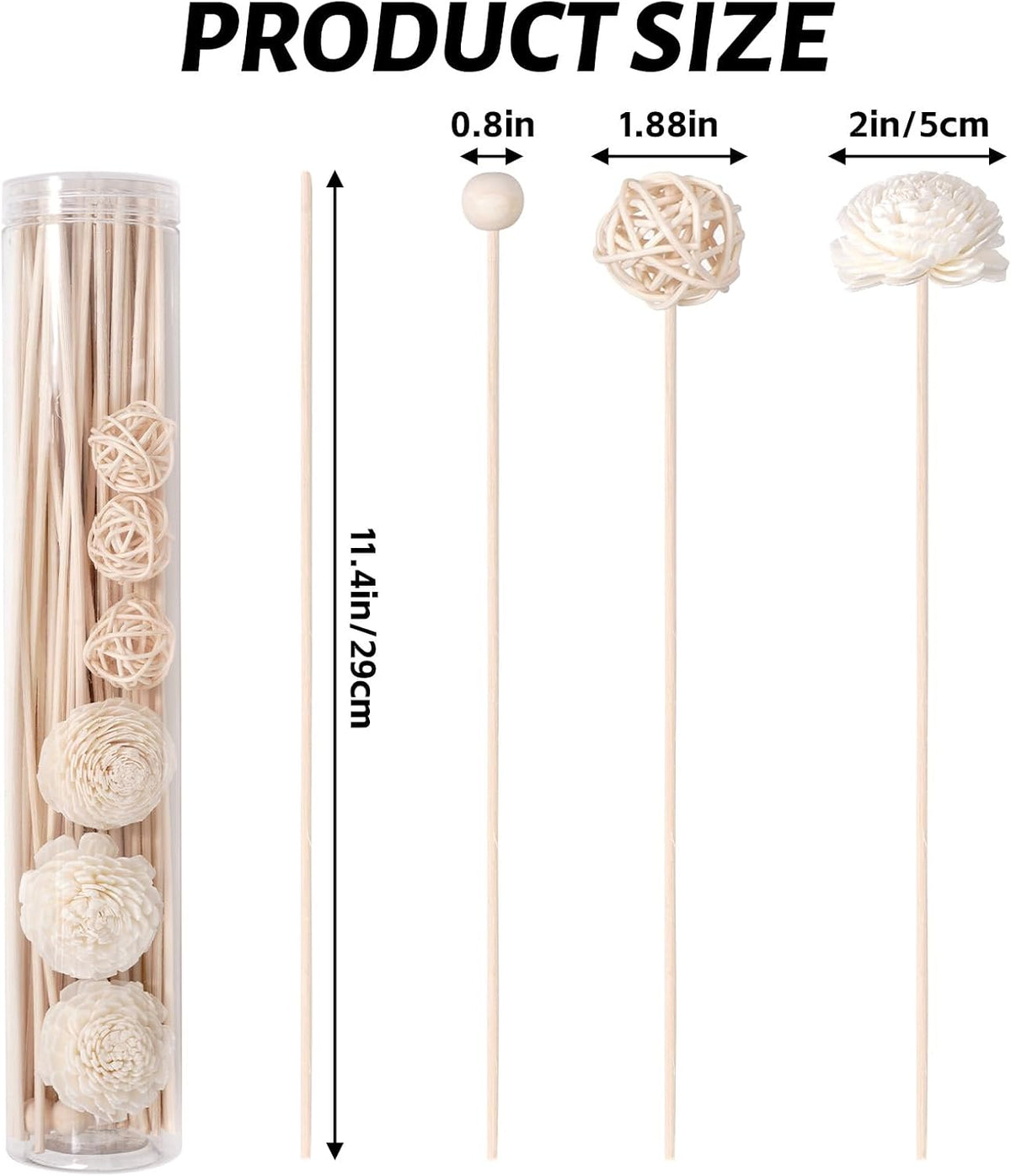 50 Pcs Reed Diffuser Sticks Rattan Flower Reed Fragrance Diffuser Set Diffuser Sticks for Office Home Decor