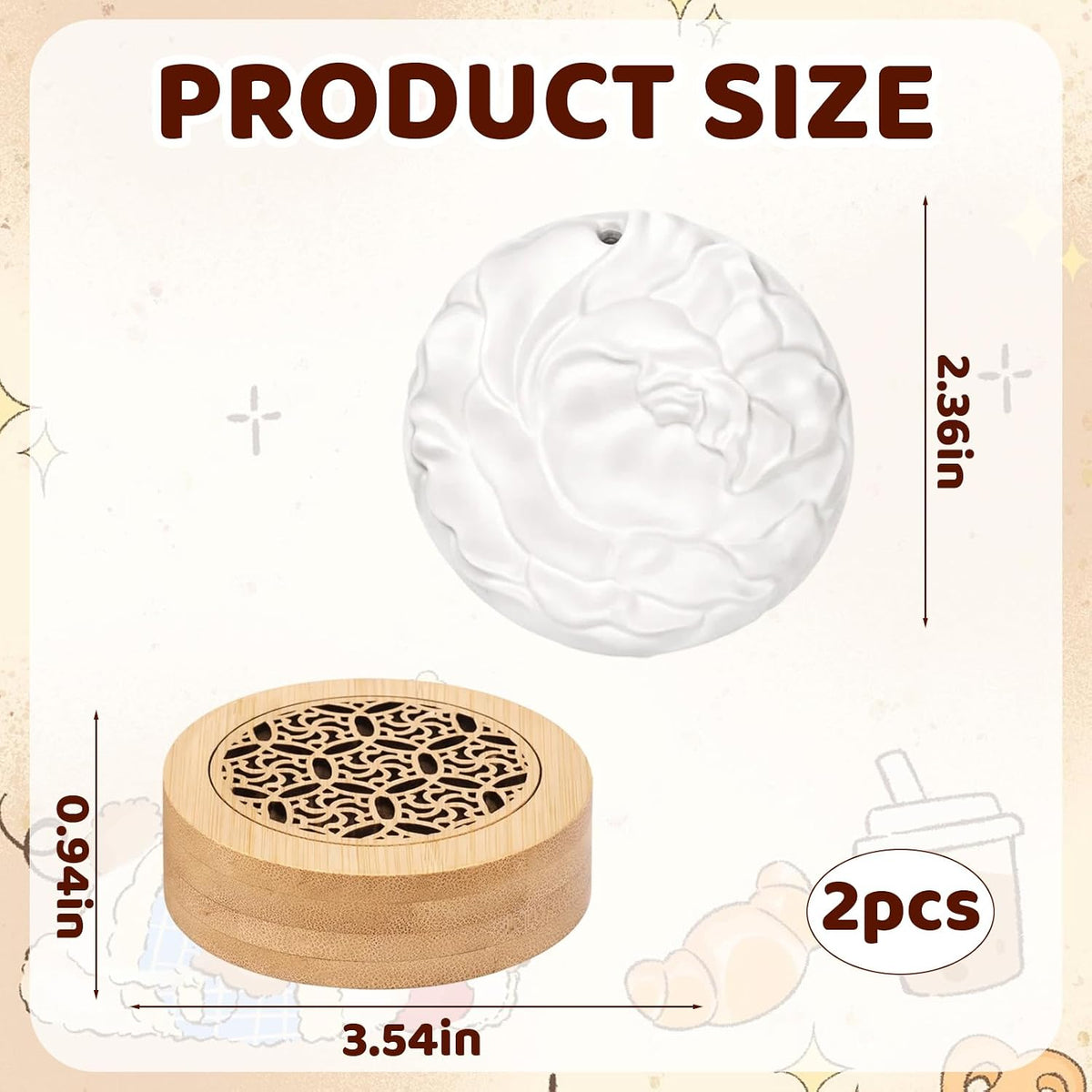 2Pcs Aroma Stone Set, Passive Diffuser, Stone Diffuser Suitable for Meditation Space and Home Fragrance