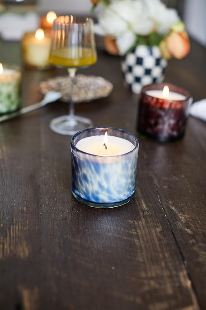 Luxury Candles in Hand-Crafted Artisan Blown Glass Scented Luxe Candle, 8-Ounce, Black Fig