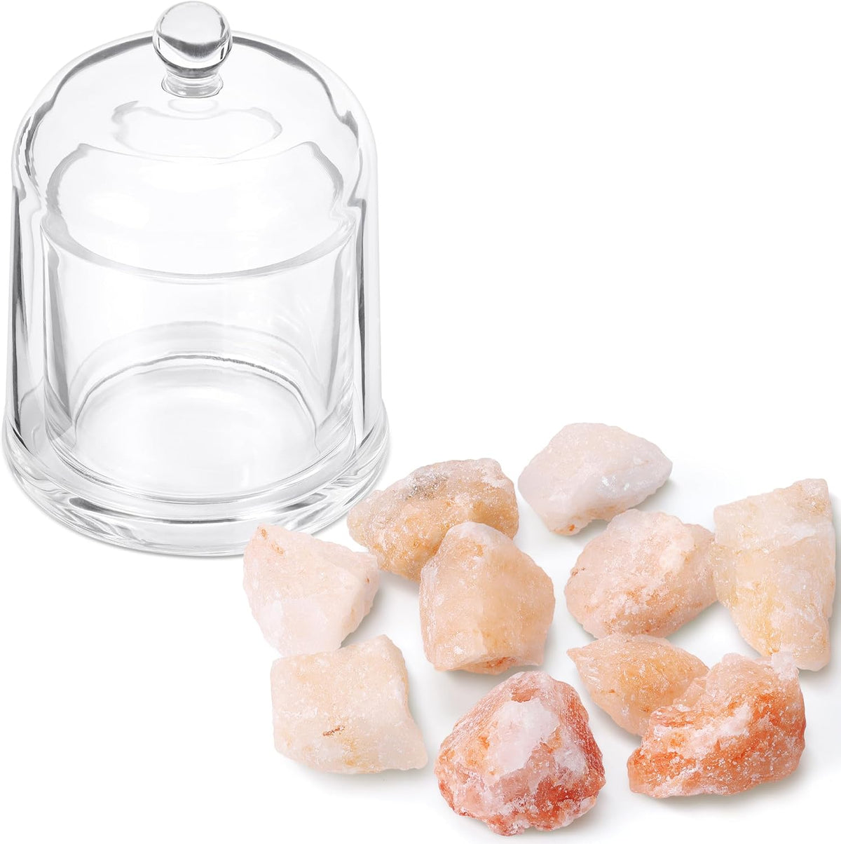 Pink Crystal Himalayan Salt Diffuser – Glass Waterless Diffuser for Essential Oils - No Electricity Portable Aromatherapy - for a Calming Living Space