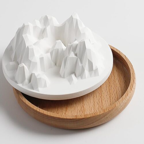 Handmade Ceramic Wooden Bowl Lava Rock Aroma Stone