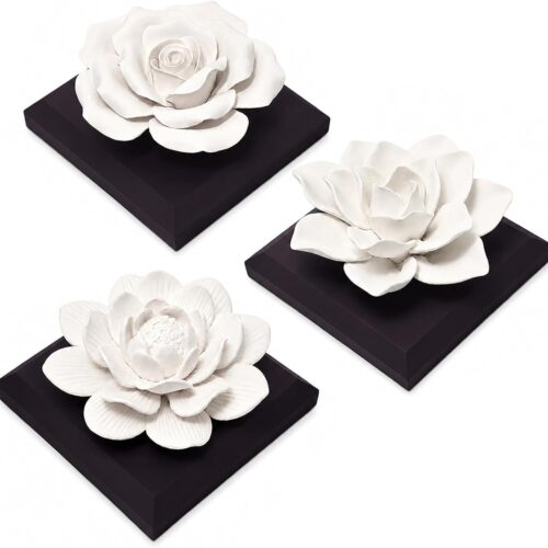 Handmade Ceramic Triple Flower Aroma Stone Set