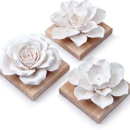 Magnolia Lotus Rose Ceramic Aroma Stone Set of 3