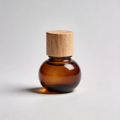 Small Round Amber Essential Oil Bottle