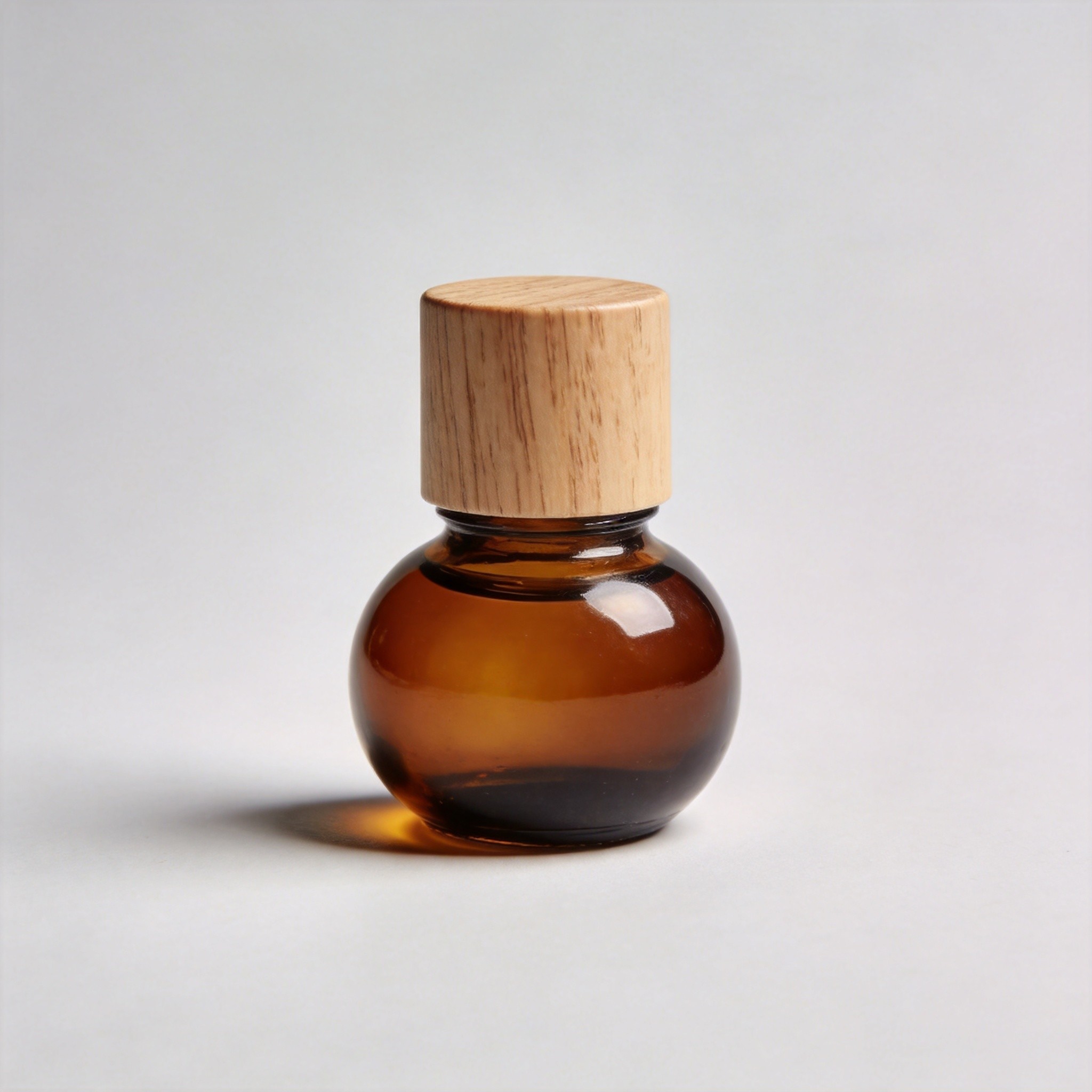 Small Round Amber Essential Oil Bottle